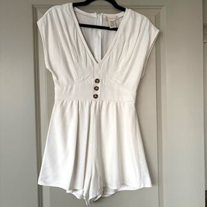 Altar'd State Cream V-Neck Romper
